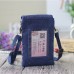 Women Denim Three Interlayers Flower Printing Mini Shoulder Bags Lace Crossbody Bags 6 0  Phone Bag