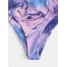 Tie  dye Print Bikini Spaghetti Straps Backless Triangle Swimsuit Beachwear