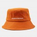 Unisex Wide Brim Adjustable Sun Hat Twill Cap Letter Embroidered Casual Suncreen Bucket Hat