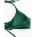 Women Green Halter String Backless Hot Thong Bikini