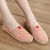 Women Large Size Solid Color Slip  on Espadrilles Fisherman Flat Shoes