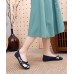 Comfy Blue Flats Embroideried Cotton Fabric Flat Shoes For Women