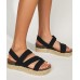 Simple Hiking Sandals Black Knit Fabric